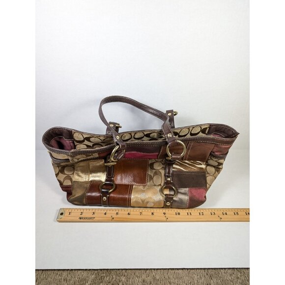 Coach Legacy Limited Edition Holiday Patchwork Leather Tote Bag Purse - Picture 8 of 16